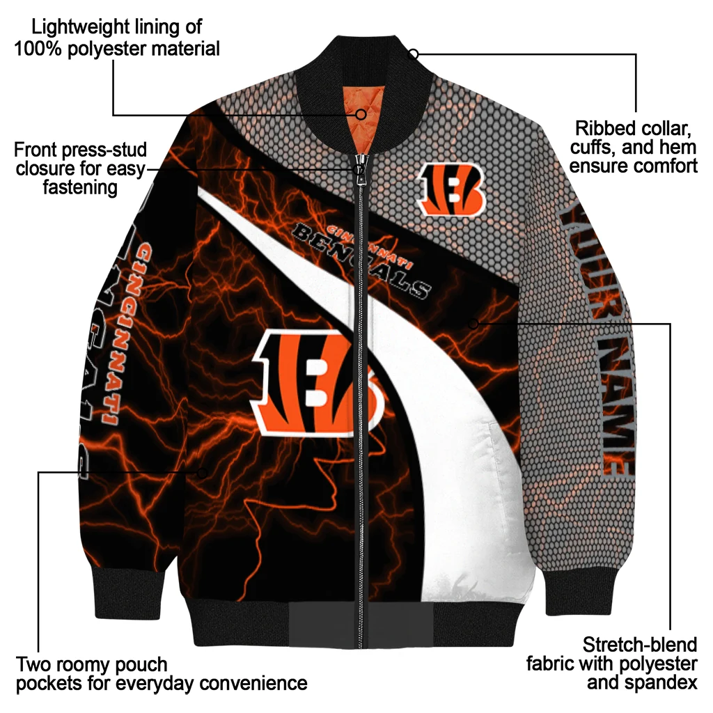 custom cincinnati bengals electric flash orange bomber jacket new arrival custom cincinnati bengals electric flash orange bomber jacket new arrival