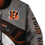 custom cincinnati bengals electric flash orange bomber jacket best selling
