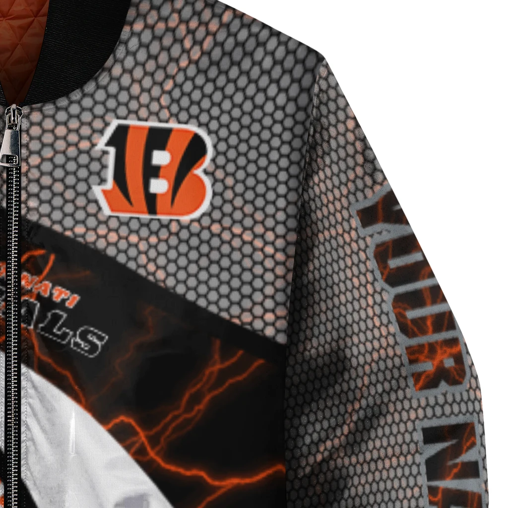 custom cincinnati bengals electric flash orange bomber jacket premium grade custom cincinnati bengals electric flash orange bomber jacket premium grade