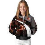custom cincinnati bengals electric flash orange bomber jacket best selling