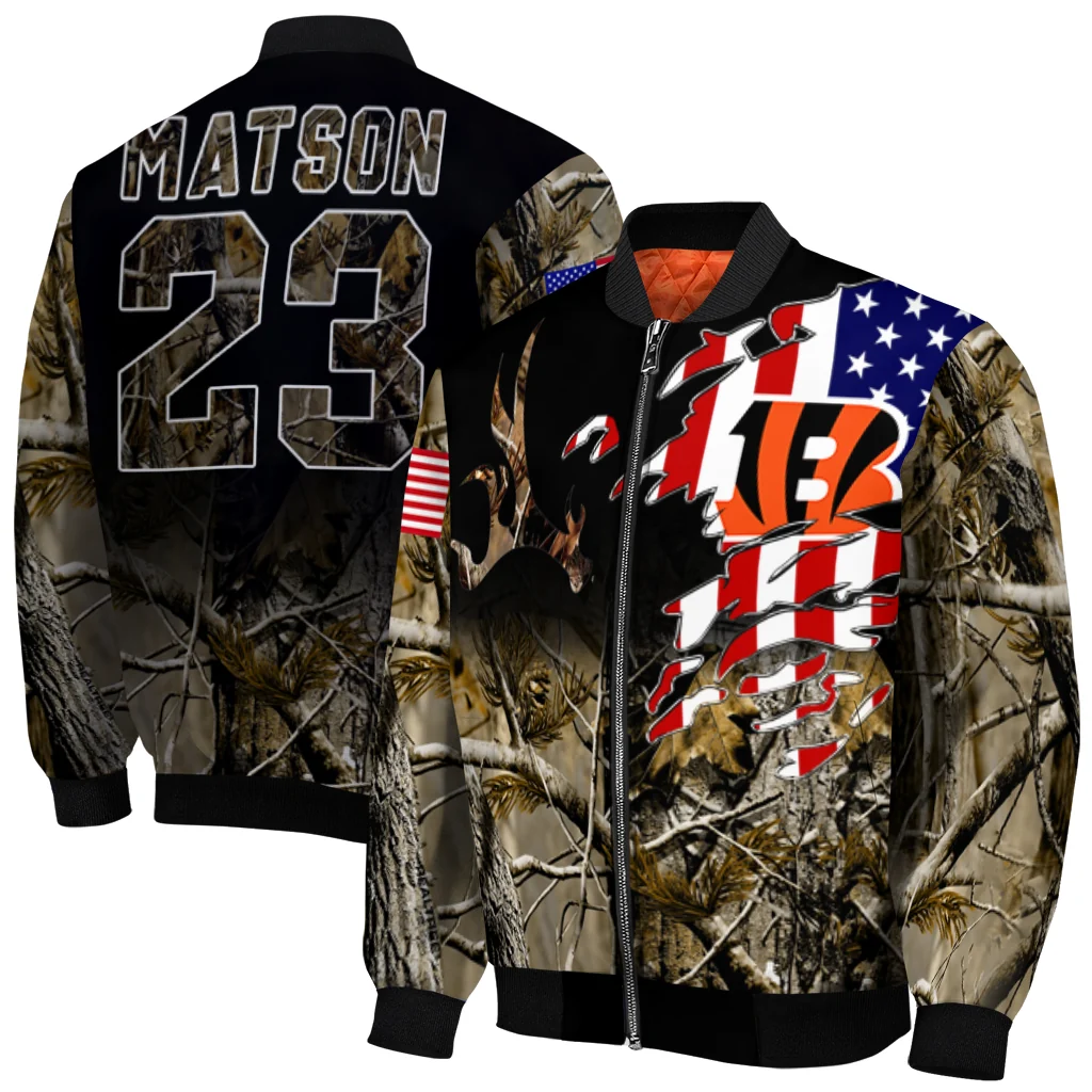 custom cincinnati bengals patriot deer camouflage bomber jacket best selling custom cincinnati bengals patriot deer camouflage bomber jacket best selling