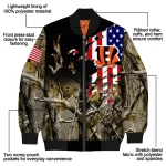 custom cincinnati bengals patriot deer camouflage bomber jacket best selling