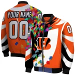 custom cincinnati bengals stars and stripes slashes orange bomber jacket best selling