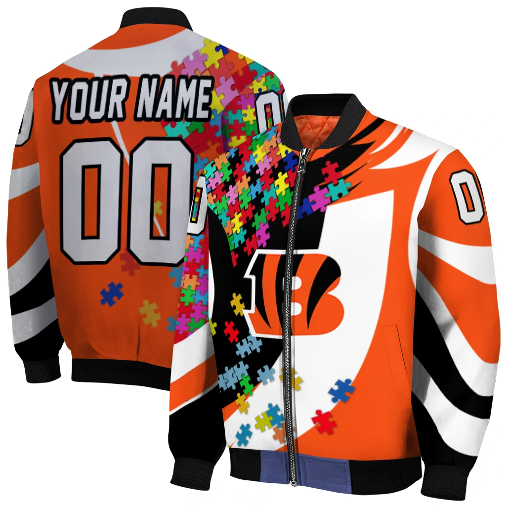 custom cincinnati bengals stars and stripes slashes orange bomber jacket best selling custom cincinnati bengals stars and stripes slashes orange bomber jacket best selling