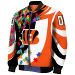 custom cincinnati bengals stars and stripes slashes orange bomber jacket best selling