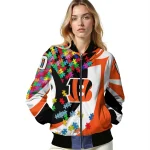 custom cincinnati bengals stars and stripes slashes orange bomber jacket best selling