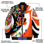 custom cincinnati bengals stars and stripes slashes orange bomber jacket best selling