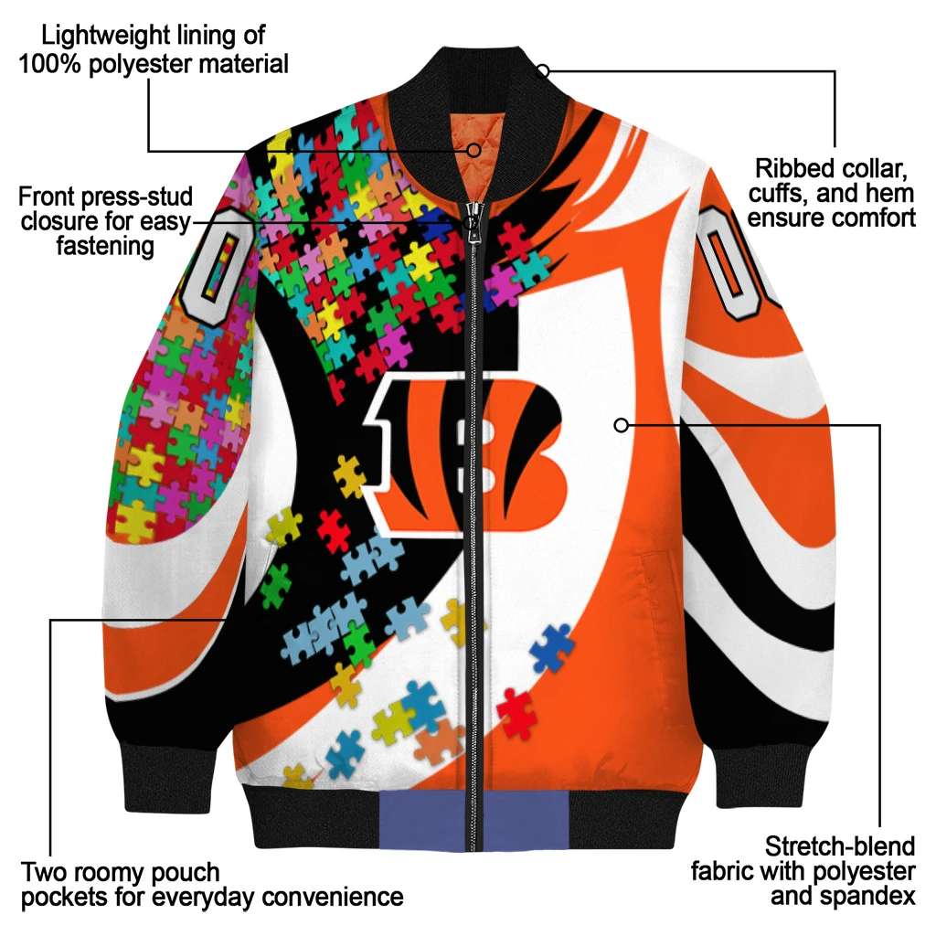 custom cincinnati bengals stars and stripes slashes orange bomber jacket new arrival custom cincinnati bengals stars and stripes slashes orange bomber jacket new arrival