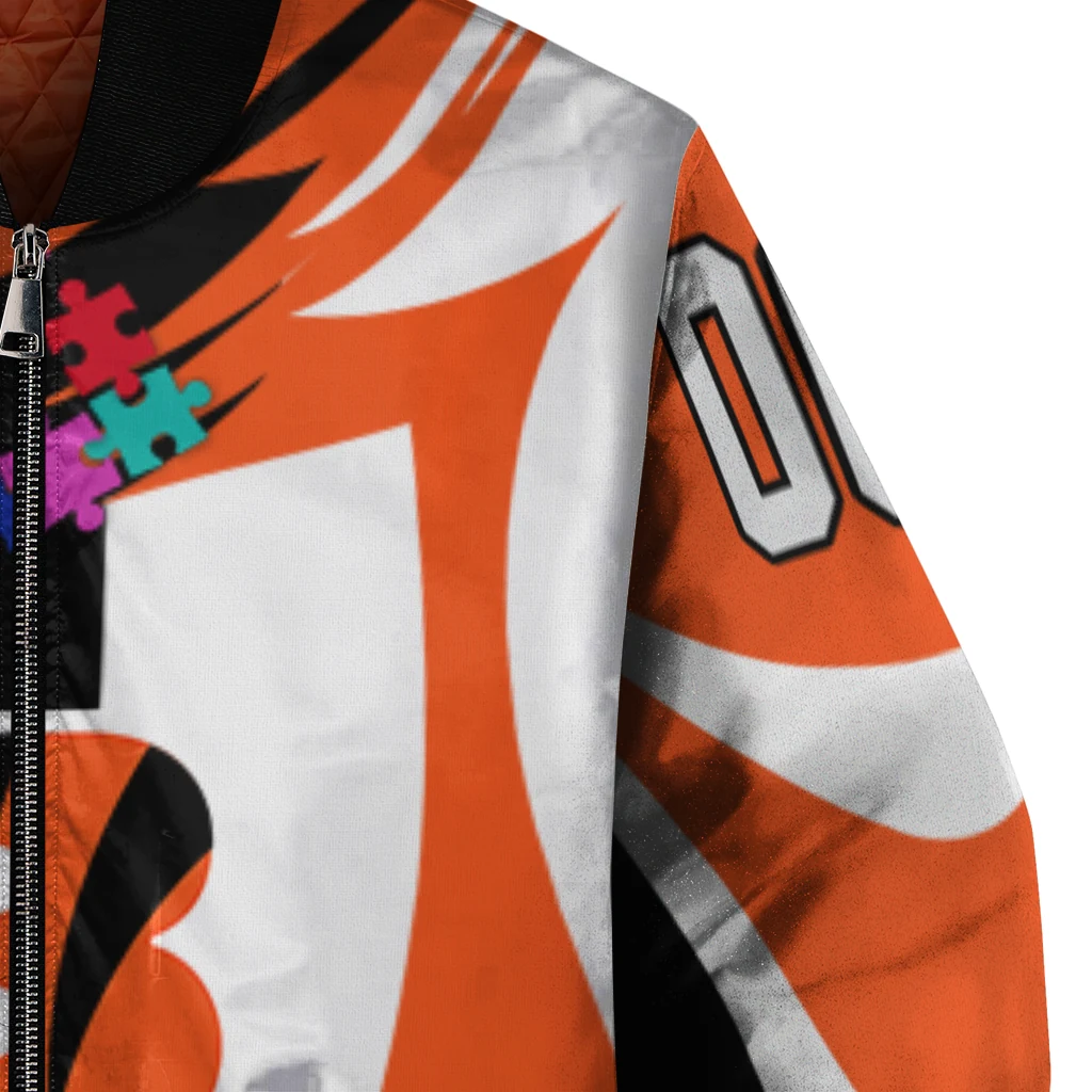 custom cincinnati bengals stars and stripes slashes orange bomber jacket premium grade custom cincinnati bengals stars and stripes slashes orange bomber jacket premium grade
