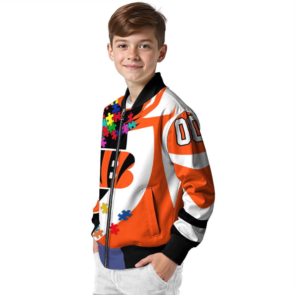 custom cincinnati bengals stars and stripes slashes orange bomber jacket trendy custom cincinnati bengals stars and stripes slashes orange bomber jacket trendy