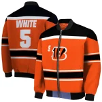 custom cincinnati bengals stripe statement orange black bomber jacket best selling