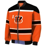 custom cincinnati bengals stripe statement orange black bomber jacket best selling