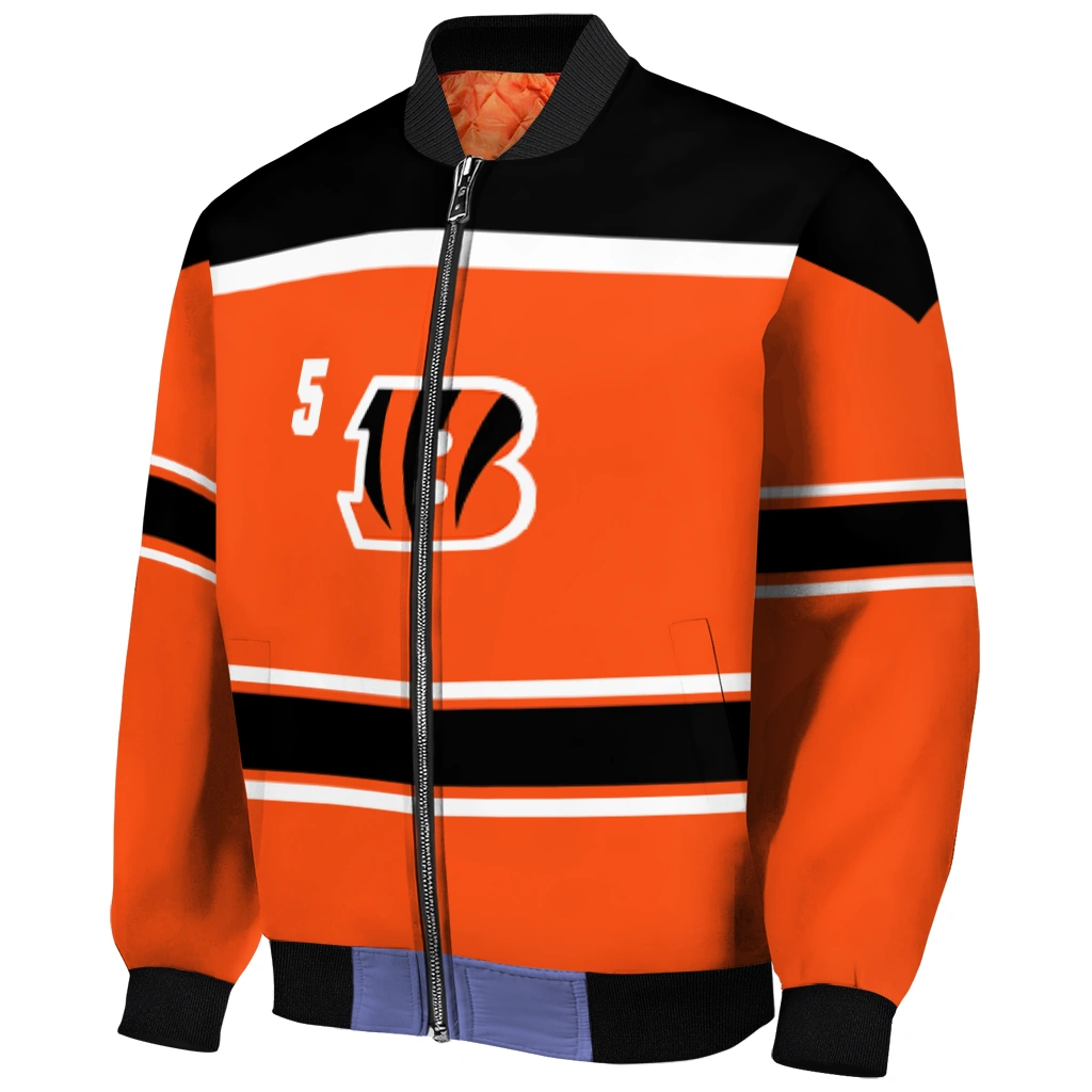 custom cincinnati bengals stripe statement orange black bomber jacket fashion forward custom cincinnati bengals stripe statement orange black bomber jacket fashion forward