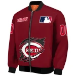 custom cincinnati reds claw gash red bomber jacket best selling