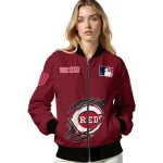 custom cincinnati reds claw gash red bomber jacket best selling