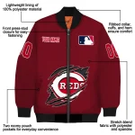 custom cincinnati reds claw gash red bomber jacket best selling