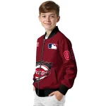 custom cincinnati reds claw gash red bomber jacket best selling