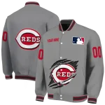 custom cincinnati reds claw rend grey varsity jacket best selling