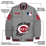 custom cincinnati reds claw rend grey varsity jacket best selling