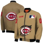 custom cincinnati reds claw swipe beige bomber jacket best selling