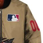 custom cincinnati reds claw swipe beige bomber jacket best selling