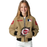 custom cincinnati reds claw swipe beige bomber jacket best selling