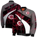 custom cincinnati reds electric flash red bomber jacket best selling