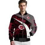 custom cincinnati reds electric flash red bomber jacket best selling