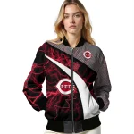 custom cincinnati reds electric flash red bomber jacket best selling