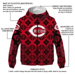 custom cincinnati reds geometric blossom red windbreaker jacket best selling
