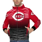 custom cincinnati reds pattern layers red windbreaker jacket best selling