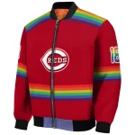 custom cincinnati reds rainbow jersey number red bomber jacket best selling