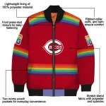 custom cincinnati reds rainbow jersey number red bomber jacket best selling