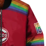 custom cincinnati reds rainbow jersey number red bomber jacket best selling