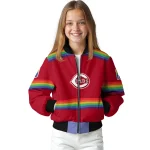 custom cincinnati reds rainbow jersey number red bomber jacket best selling
