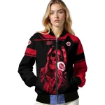 custom cincinnati reds reaper hands red black bomber jacket best selling