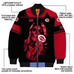 custom cincinnati reds reaper hands red black bomber jacket best selling