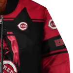 custom cincinnati reds reaper hands red black bomber jacket best selling