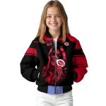 custom cincinnati reds reaper hands red black bomber jacket best selling
