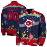 custom cincinnati reds spongebob playtime red blue varsity jacket best selling