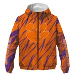 custom clemson tigers abstract streaks orange windbreaker jacket best selling