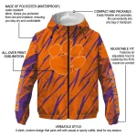 custom clemson tigers abstract streaks orange windbreaker jacket best selling