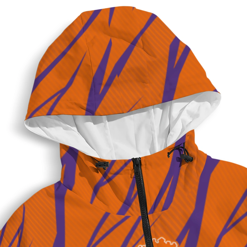 custom clemson tigers abstract streaks orange windbreaker jacket premium grade custom clemson tigers abstract streaks orange windbreaker jacket premium grade