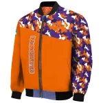 custom clemson tigers camouflage splash orange bomber jacket best selling