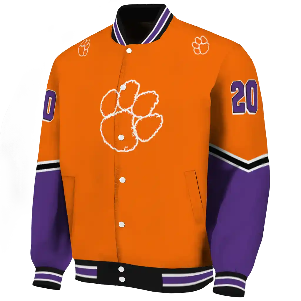 custom clemson tigers chevron style orange varsity jacket best selling custom clemson tigers chevron style orange varsity jacket best selling