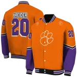 custom clemson tigers chevron style orange varsity jacket best selling