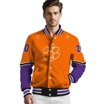 custom clemson tigers chevron style orange varsity jacket best selling