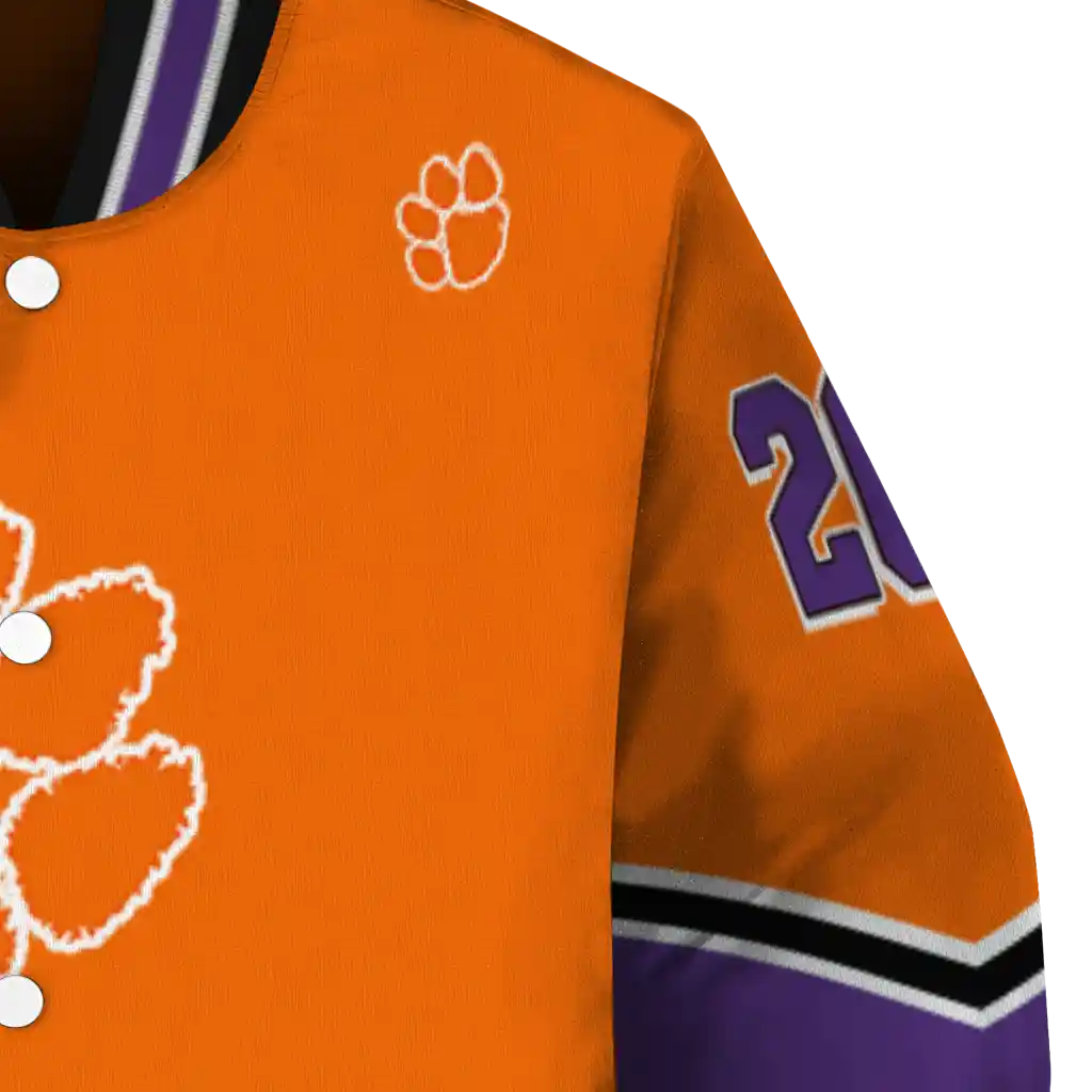 custom clemson tigers chevron style orange varsity jacket premium grade custom clemson tigers chevron style orange varsity jacket premium grade