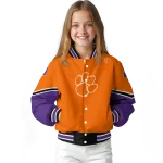 custom clemson tigers chevron style orange varsity jacket best selling