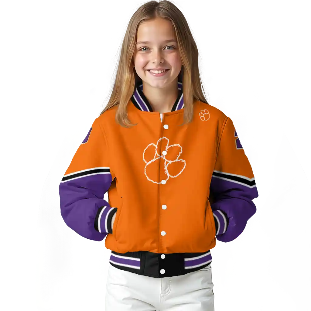 custom clemson tigers chevron style orange varsity jacket top rated custom clemson tigers chevron style orange varsity jacket top rated